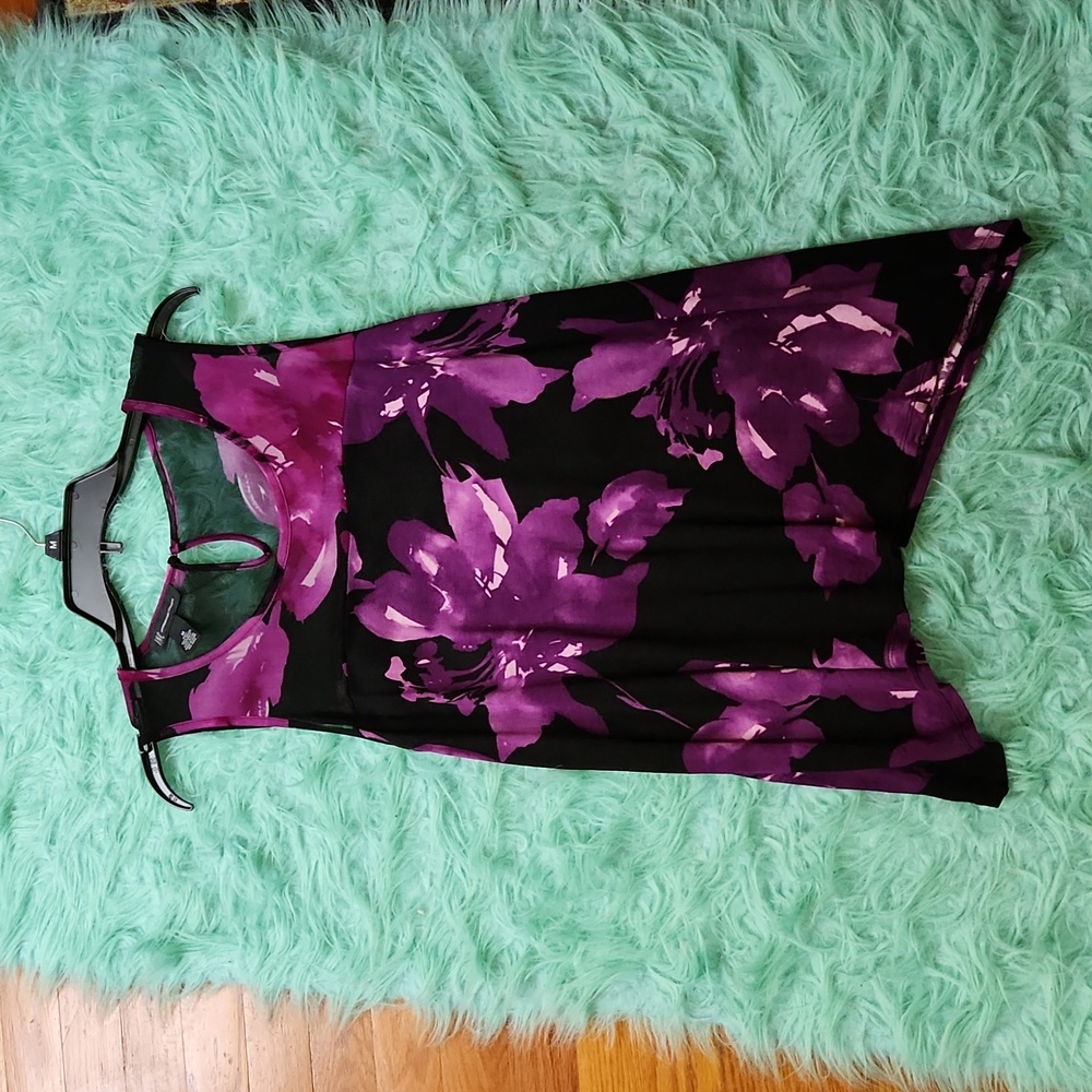 INC Purple flower dress shirt, gently worn, Size Medium